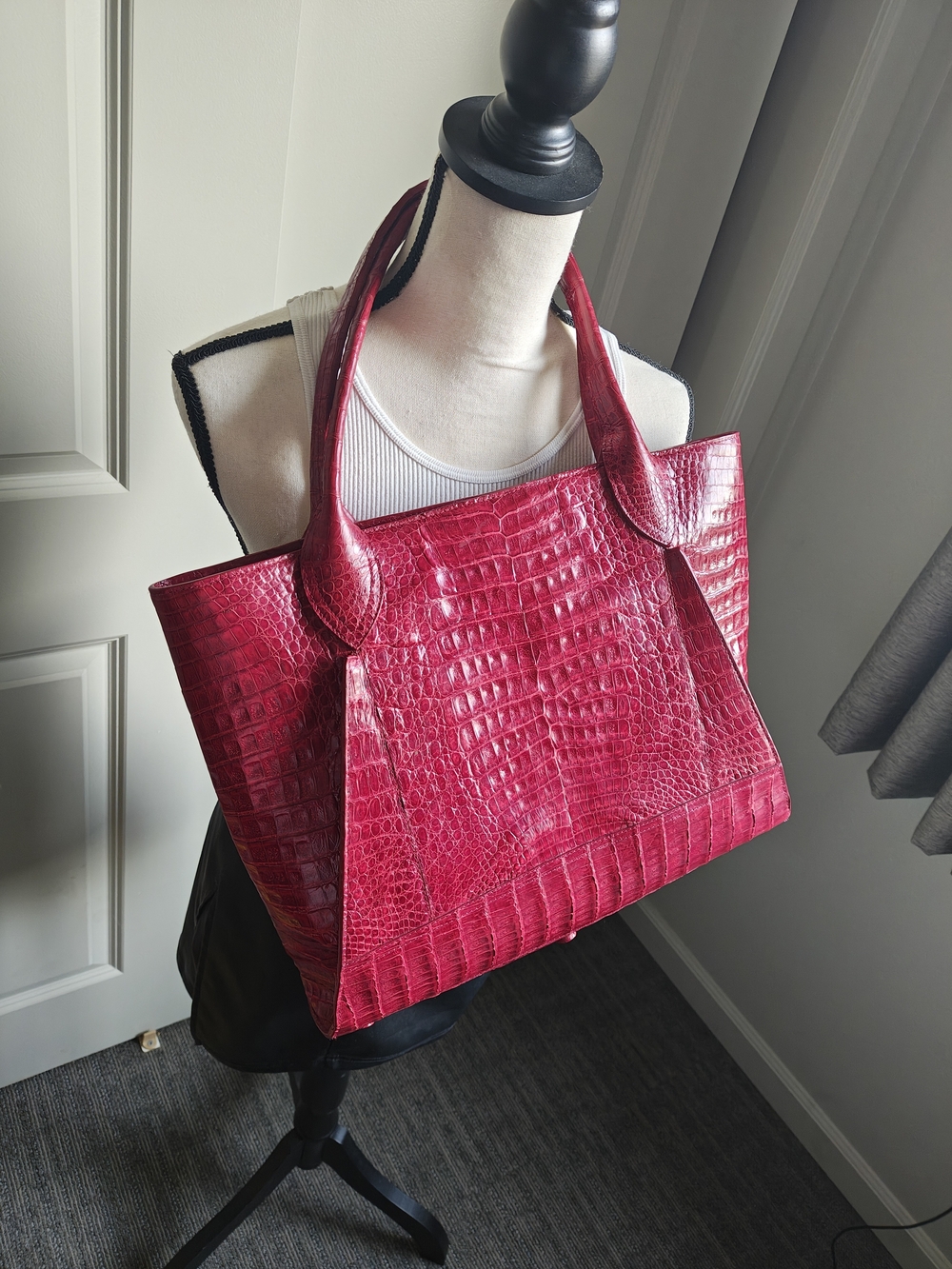 Nancy Gonzalez Red Crocodile Tote Bag